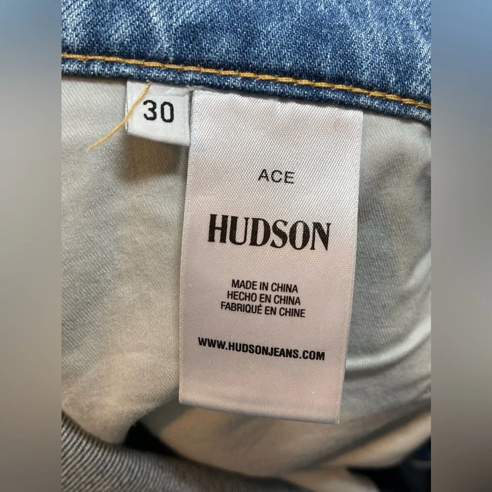 HUDSON Jeans Men’s Size 30 Ace Skinny-Fit Distressed Blue Medium‎ Wash